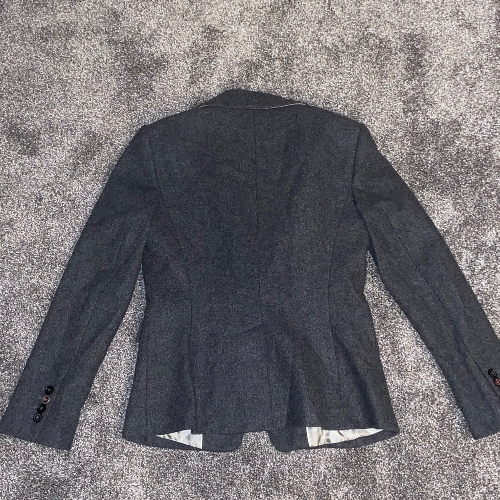 Banana Republic Women’s Gray Wool Blazer Size Petite 4 Office Business Casual - Picture 4 of 6